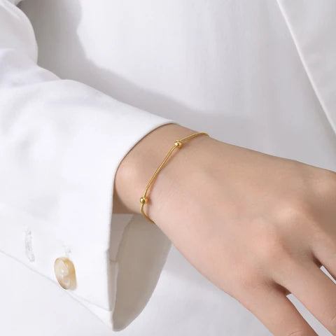 Golden Minimalist Bead Bracelet