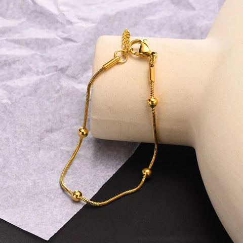 Golden Minimalist Bead Bracelet
