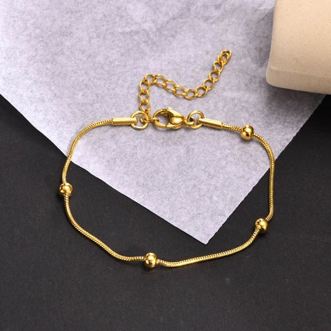 Golden Minimalist Bead Bracelet