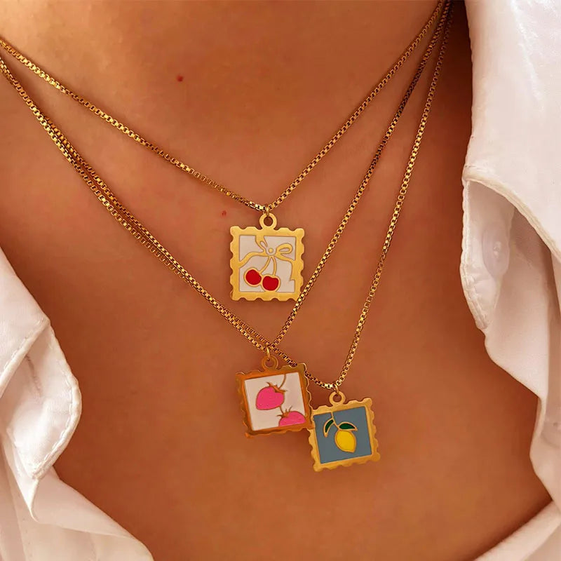 Fruit Charm Necklace